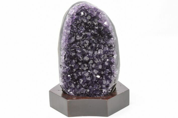 Amethyst Cluster With Wood Base - Uruguay #199986